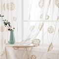 Miniatyrbild 1 av 5: Gardiner Voile Blommor Broderi Öglett Gardiner Transparent Gardiner 2 st Öglett Gardiner Gardiner Par Fönster Gardiner För Vardagsrum Sovrum Brown 140*215cm