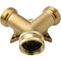 Miniatyrbilde 3 av 4: 2-veis messingkran – Y-ventil slangedeler hagekran kobling manifold 3/4\" messing slangekoblinger for vaskemaskin oppvaskmaskin hage utendørs