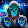 Pikkukuva 3 / 5: Halloween-naamiot, The Purge LED-naamio, LED-luurankonaamio, V for Vendetta -naamio, DIY-kallomaalaus ja 3 valaistustilaa juhliin, karnevaaliasuun, jouluun blue