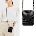Pikkukuva 2 / 5: Houndstooth Sydänkuvioinen Suojakotelo Samsung Galaxy Z Flip 4/3:lle, PU-nahkainen crossbody-kaulanauha