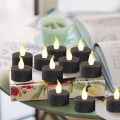 Miniatyrbilde 2 av 5: LED sorte stearinlys batteridrevne telys med innebygd 6/18 timer, sorte flammefrie telys for Halloween