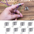 Miniatyrbild 5 av 5: 8 st Stickade Loopar i Rostfritt Stål Garn Guide Fingerhållare, Virkningsring Set, för Handvävning Hook Line Supplies