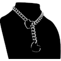 Miniatyrbillede 3 af 5: Hjerte Slider Kæde Halskæde, Kvinders Rustfrit Stål Punk Gothic Halskæde, Håndlavet Kraftig Hjerte Vedhæng Halskæde color 1