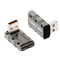Miniatyrbillede 4 af 5: 90 Graders USB til USB C Adapter Type C Hun til USB Han Konverter USB Opladningsadapter 10Gbps 120W til Laptop Telefon, Front Side bøjning