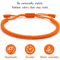 Miniatyrbilde 4 av 4: Håndlaget armbånd, lykke til, for kvinner, menn, tenåringer. Justerbar størrelse! Vennskapsgave orange
