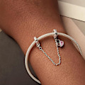 Miniatyrbillede 5 af 5: 925 Sterling Sølv Hjerteformet Charm Dame Armbånd Halskæde Vedhæng Ferie Fødselsdagsgave til Min Kone og Elsker color 2
