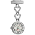 Miniatyrbillede 1 af 5: Damer Hjerte Stål Sygeplejerske Læge Tunika Brosche Quartz FOB Lomme Ur