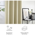 Miniatyrbilde 3 av 4: Blackout-gardiner i beige, supermyke vindusbehandling, termisk isolerte gardiner med hemper for stue, 46 x 54 tommer, 2 paneler