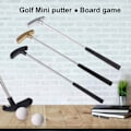 Pikkukuva 3 / 5: 1 sarja mini golf -putteri maila 2 golfpallolla, oikea- ja vasenkätiset, ruostumaton teräs, golfmaila, lapsille ja aikuisille, pöytäpeli golf gold