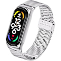 Miniatyrbilde 1 av 5: Rem for Xiaomi Mi Band 6/Mi Band 5/Mi Band 4/Mi Band 3, 1 stk justerbar sportsrem i rustfritt stål, sølv