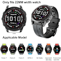 Miniatyrbilde 5 av 5: Rem for Garmin Fenix 7/Fenix 6/Fenix 5/EPIX 2, Quick Fit 22mm Silikonurrem for Approach S60/S62, D2 Delta, Forerunner 935/945