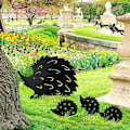 Miniatyrbild 4 av 5: Trädgårdsstake igelkott trädgårdsdekoration metall rost blomsterstake