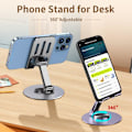 Miniatyrbild 2 av 5: [2-pack] Vikbart Multi-Vinkel Bordsställ för Telefon - för iPhone 11-16Pro MAX Plus Mini, Galaxy S24 Ultra S23, Huawei, Andra Smartphones