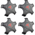 Miniatyrbilde 1 av 4: 4 stk Tesla hjulkapselsett for originale standardfelger senterkapsler navkapsler - Tesla Model 3 (Titanium Deep Gray med rød T-logo)