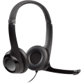 Miniatyrbillede 1 af 2: Kablet headset, stereohovedtelefoner med støjreducerende mikrofon, USB, indbyggede kontroller, PC/Mac/bærbar - sort