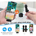 Miniatyrbild 4 av 4: Professionell trådlös lavaliermikrofon för iPhone, iPad - Omnidirektionell kondensatorinspelningsmikrofon för intervju Vlog YouTube
