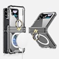 Pikkukuva 1 / 5: Magneettinen Magsafe-kotelo yhteensopiva Samsung Galaxy Z Flip 4:n kanssa, kirkas TPU all-inclusive -kotelo rengaspidikkeellä ja saranalla