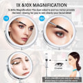 Miniatyrbilde 3 av 5: 8\" Lighted Makeup Mirror, 10X Makeup Mirror with Lights, Double Sided Dimmable Magnifying Mirror with Light