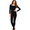 Pikkukuva 1 / 5: Naisten pyöreä kaula-aukko Top & Bottom Ultra Ohut Termoalusvaatteet Setti Black XXL