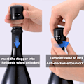 Miniatyrbillede 2 af 5: Vinflaskeprop i silikone, forseglet 4-pak, twist top vinforsegler til vinflasker, små vinpropper, sort