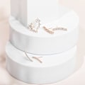 Miniatyrbillede 4 af 5: 14K forgyldt sterlingsølv-post Cubic Zirconia ørecrawler-øreringe
