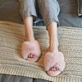 Miniatyrbillede 3 af 5: Dames Hjemmesko Varm Plys Hjemmesko Hjemmesko Pels Glide Sandal Åben Tå Hjemmesko