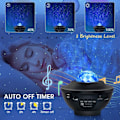 Miniatyrbilde 2 av 5: Stjerneprojektor nattlys 2 i 1 LED Nebula Cloud/Roterbar Ocean Wave Projektor med fjernkontroll og Bluetooth-høyttaler
