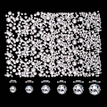 Pikkukuva 2 / 5: 2000 kappaletta litteän takaosan jalokiviä, 6 kokoa (1,5-6 mm) pyöreitä kristallitimantteja