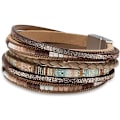 Miniatyrbillede 1 af 5: Læder Wrap Armbånd til Kvinder, Boho Leopard Multi-Layer Krystal Perler Manschet Armbånd Smykker khaki