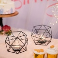 Miniatyrbilde 2 av 5: Lysestake Tealight Holdere - 2 stk. Sorte Lysestaker for Telys & Pillar Lys