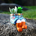 Miniatyrbillede 3 af 5: Søde potter til indendørs planter, søde blomsterpotter, unik denimpotte til indendørs planter, dekorative bordpynt, håndværk, plantepotter til balkon, have