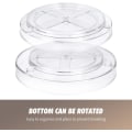 Miniatyrbillede 2 af 5: Sæt med 2 Lazy Susan køkken drejeskiver 360° roterende opbevaringsbakker til køkken og badeværelse (27 x 4,6 cm + 23,5 x 3,8 cm)