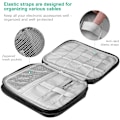 Miniatyrbilde 2 av 5: Dobbeltlags datakabeloppbevaringsveske for harddisker, lader, telefon, USB, mobiltelefon SD-kort, svart