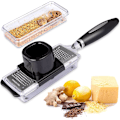Miniatyrbillede 1 af 5: Ingefærrivejern Værktøj Ostrivejern med Håndtag Citron Zester Catcher Premium Rustfrit Stål Mini Rivejern med Beholder