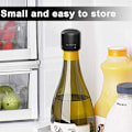 Miniatyrbillede 5 af 5: Vinflaskeprop i silikone, forseglet 4-pak, twist top vinforsegler til vinflasker, små vinpropper, sort