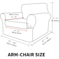 Miniatyrbild 4 av 5: 2 stycken nya Jacquard fåtöljöverdrag med armstöd halkfri stretch fåtöljöverdrag för vardagsrum hundar elastiskt sofföverdrag soffskydd (1 sits, vinröd)