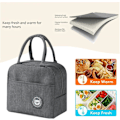 Miniatyrbillede 3 af 5: Frokosttaske, sød pap-isoleret madkasse, genanvendelige frokosttasker, vandtæt frokosttaske, foldbar frokosttaske til kvinder, mænd, børn og studerende Gray