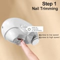 Miniatyrbilde 3 av 5: Elektrisk automatisk neglesliper og fil med USB-oppladbar, for baby barn seniorer voksne eldre neglepleie white