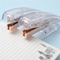 Miniatyrbillede 5 af 5: Transparent fjederdrevet skrivebordsstandard hæftemaskine studerende skoleartikler mode transparent hæftemaskine