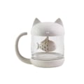 Miniatyrbillede 5 af 5: Katte Glas Te Kop, Vandflaske Kande med Fisk Formet Te Infuser, Kaffe Vandflaske, 250ML, Katte Elskere