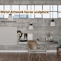 Miniatyrbilde 2 av 5: Metallhestestatue, Adonis 3D håndlaget åpent hesteornament, moderne hestehåndverkstatue