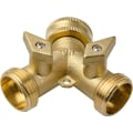 Miniatyrbilde 2 av 4: 2-veis messingkran – Y-ventil slangedeler hagekran kobling manifold 3/4\" messing slangekoblinger for vaskemaskin oppvaskmaskin hage utendørs