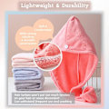 Miniatyrbilde 5 av 5: Mikrofiber Hårtørkehåndklær, Superabsorberende Hurtigtørkende Turban med Knapp, Hårhette for Langt, Krøllete og Tykt Hår, Ideell for SPA og Sminke