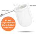 Miniatyrbilde 2 av 5: 2 stk. Tradisjonell Thai Te Filte Kaffe Sil Te Filter med 2 stk. Erstatning Kaffe Te Filterposer 5,5 Tommer