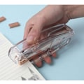 Miniatyrbillede 2 af 5: Transparent fjederdrevet skrivebordsstandard hæftemaskine studerende skoleartikler mode transparent hæftemaskine