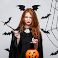Miniatyrbillede 3 af 5: Flagermusvinger Pandebånd Stoff Pandebånd Halloween Djævel Hårbøjle Vinger Pandebånd til Halloween Fest Cosplay Kostume