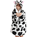 Miniatyrbilde 2 av 5: Oversized hettegenser teppe for barn myk varm koselig bærbar teppe genser fleece sherpa teppe med lommer Cow