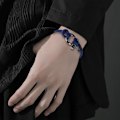 Miniatyrbillede 4 af 5: Armbånd i rustfrit stål med skruelåse, punk temperament håndlavet armbånd bangle armbånd graduation fødselsdagsgave Dark blue