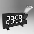 Miniatyrbillede 2 af 5: Projektionsvækkeur LED-skærm 4 justerbar lysstyrke Digitalt radiovækkeur med USB-telefonoplader Vækkeur med 2 alarm snooze-funktion Grøn White