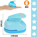 Miniatyrbild 2 av 5: Punch Craft Set, 6PCS Hålstansningsformer Hålstans för hantverk Pappersstansar Dekorativa Snöflinga Stjärncirkel Hål